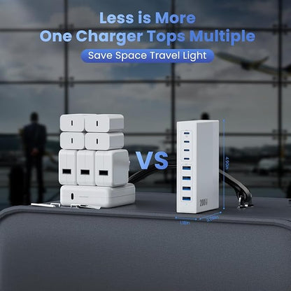 200W USB C Charger Block, 8-in-1 GaN USB C Charger Fast Charging Station Hub - Image 5