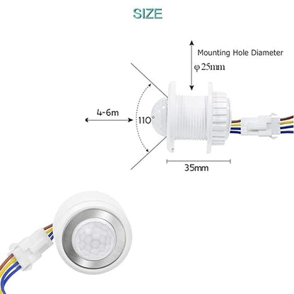 2 pcs PIR Motion Sensor Light Switch 110-240V Human Body Activated LED Sensor - Image 3