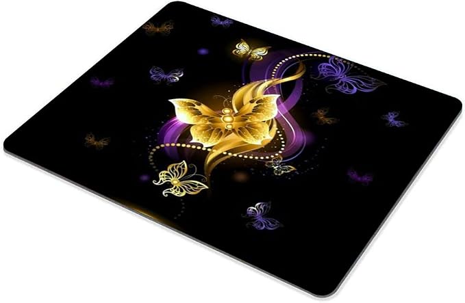 Purple Gold Butterfly Mouse pad Customized Mousepad Non-Slip Rubber Base Mouse - Image 4