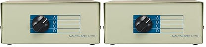 Cablelera ZDMNEEA7-4 4-Way RJ11 Female ABCD Manual Data Switch by Cablelera