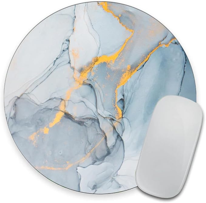 Modern Marbling Round Mouse pad Customized Mousepad Non-Slip Rubber Base Mouse by Goodsprout