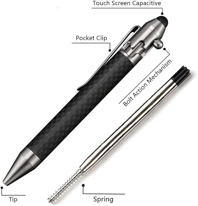 Cool Hand 4.9'' Carbon Fiber Bolt Action Pen - Image 5