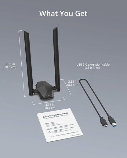 BrosTrend USB WiFi 6 Adapter AX1800 Long Range WiFi USB Adapter - Image 7