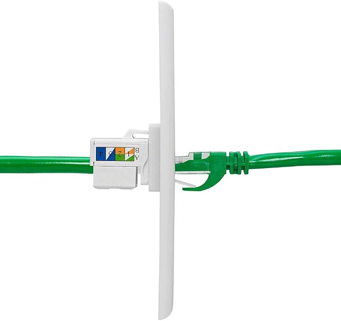 Cmple - RJ45 Keystone Jack 90 Degree Cat6 Keystone Jack Insert Punch Down RJ45 - Image 4