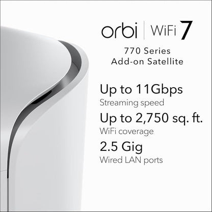 NETGEAR Orbi 770 Series Tri-Band WiFi 7 Mesh Add-on Satellite – Works - Image 2