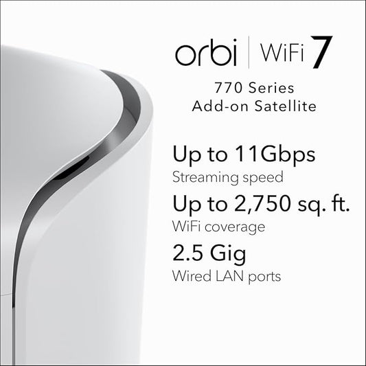 NETGEAR Orbi 770 Series Tri-Band WiFi 7 Mesh Add-on Satellite – Works - Image 2