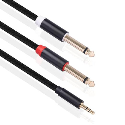 2Pack 10Ft 3.5mm 1/8" TRS to Dual 6.35mm 1/4" TS Mono Stereo Y-Cable Splitter - Image 9