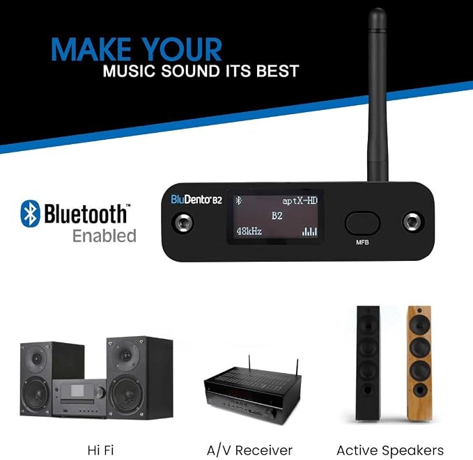 B2 aptX HD, LDAC Hi-Fi Bluetooth 5.1 Audio Receiver, Analog Stereo RCA Output - Image 4