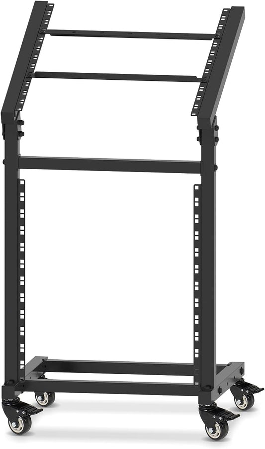 12U DJ Mixer Stand Rack Mount Rolling Stand Stage Cart Adjustable Rack Mount by NiuNyuNeu