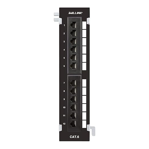 iwillink 12-Port Mini Vertical Cat6 Patch Panel, 10Gbps Network Panel by IWILLINK