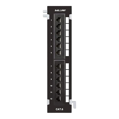 iwillink 12-Port Mini Vertical Cat6 Patch Panel, 10Gbps Network Panel by IWILLINK