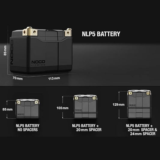 NOCO Lithium NLP5: Ultra-Light 12V Lithium Powersport Battery – Group 5 – 2Ah – - Image 2