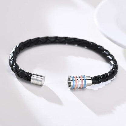 Nanafast Titanium Stainless Steel Rainbow LGBT Pride Bracelet Handmade Braided - Image 4