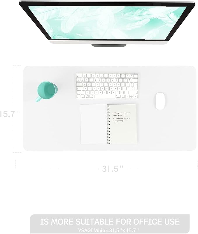 YSAGi Non-Slip Leather Desk Pad, Waterproof Laptop Computer Desk Keyboard Mat - Image 2