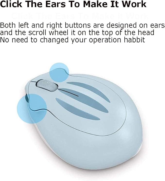 2.4GHz Wireless Mouse Cute Hamster Shape Less Noice Portable Mobile Optical - Image 6