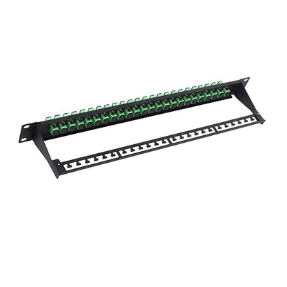 1U Fiber Patch Panel with 24 SC APC Single Mode Fiber Optic Couplers Singlemode by FiberOpticalAccessories