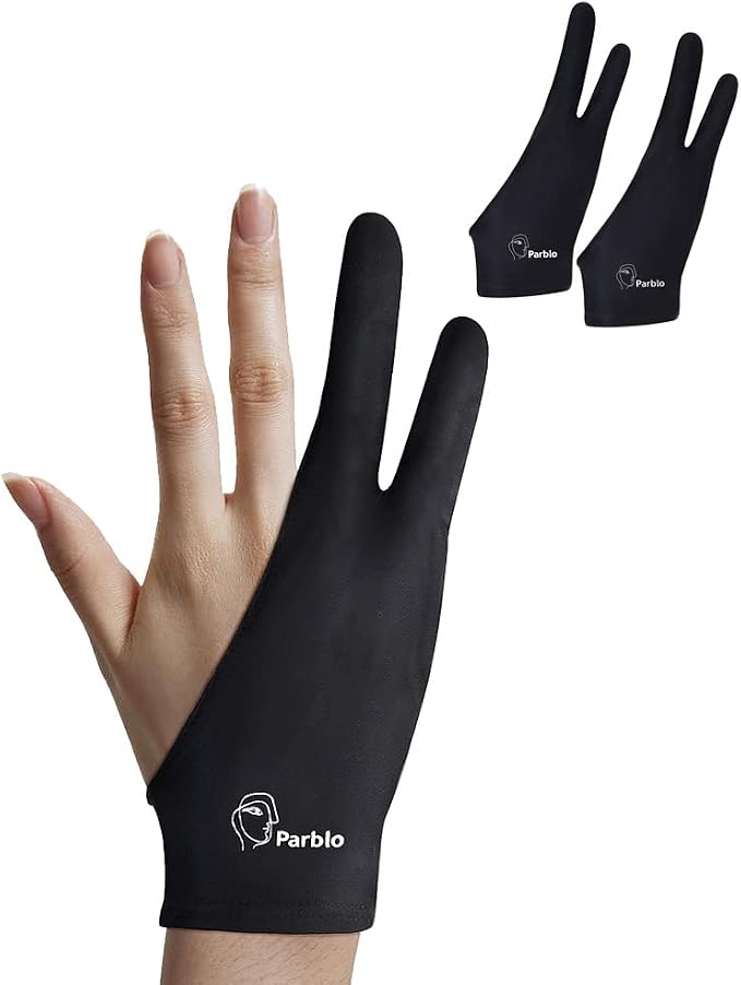 Parblo PR-01 Drawing Glove 2Pack, Digital Drawing Artist Glove Two Finger - Image 6