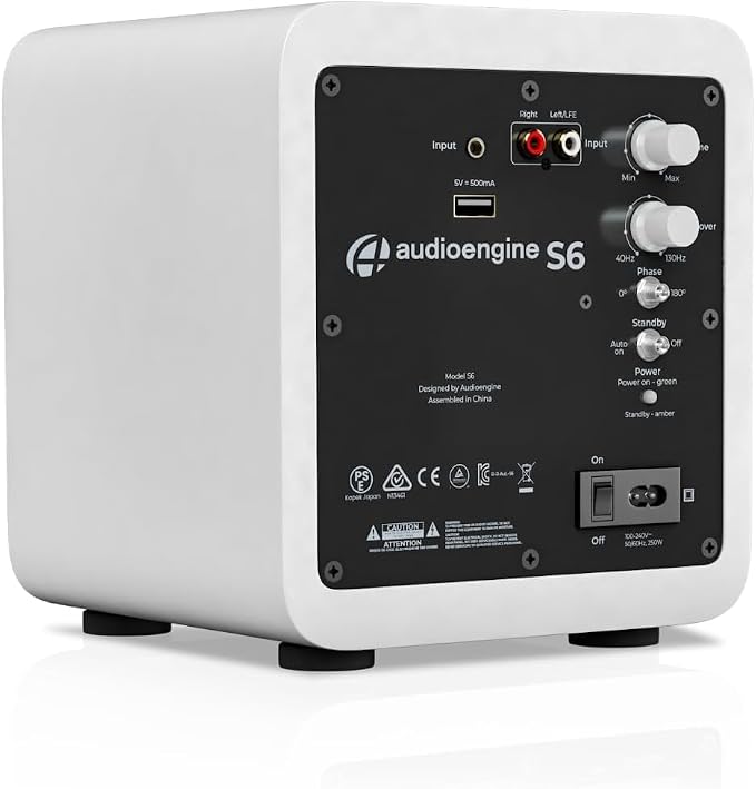 Audioengine S6 210W Compact Powered Mini Subwoofer- Powerful Bass in a Small - Image 4