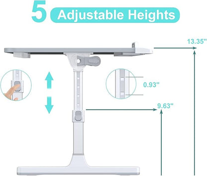 Laptop Bed Desk with Adjustable Heights and Angles, Upgraded-Sturdy Foldable - Image 3