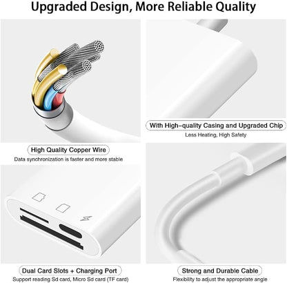 SD Card Reader for iPhone iPad, Micro SD Card Reader Memory Card Reader Plug - Image 4