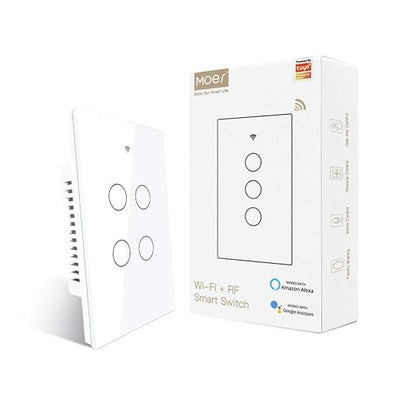 MOES 2.4GHz WiFi Wall Touch Smart Switch Neutral Wire Required, 3 Way by MOES