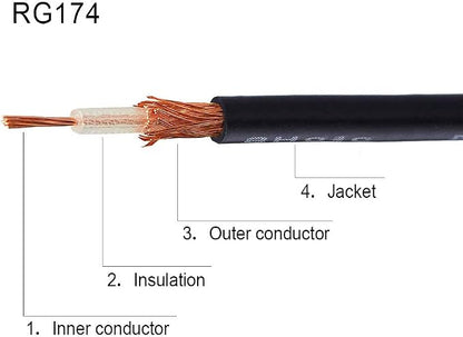 Superbat RF coaxial SMA Male to SMA Female Bulkhead RG174 9.8ft Cable + 3pcs RF - Image 6