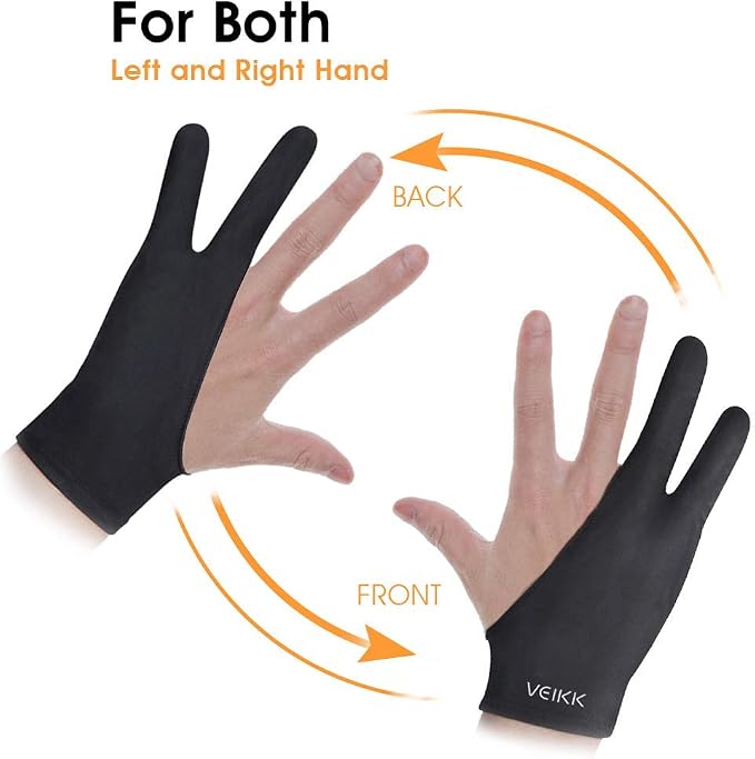 VEIKK Artist Glove for Drawing Tablet Free Size, 1 Unit for Left-Handed or - Image 3