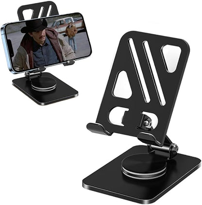 Adjustable Phone Stand with 360 Rotating Base Portable Foldable Carbon Steel by YZLELEQ