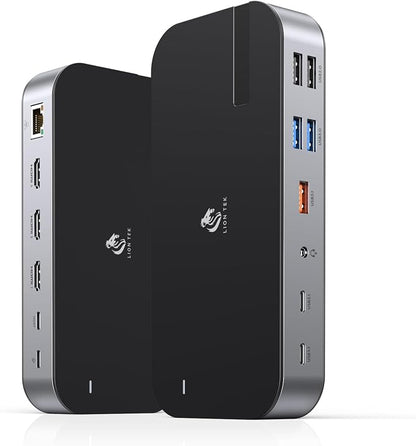 Laptop Docking Station, 16 in 1 Docking Station USB C Docking Triple Monitor by LIONWEI