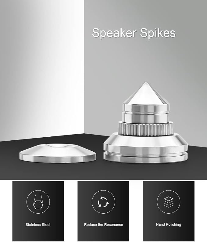 4 Sets Speaker Isolation Stand Feet, Stainless Steel Speaker Base Pads - Image 7