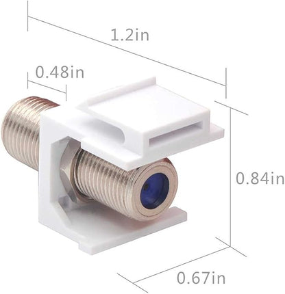 VCE 3GHz Coax Keystone Jack Insert Coaxial Cable Connector, F-Type RG6 Cable - Image 2