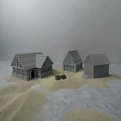 Paintable Tabletop Miniature Little Town Building Terrains Compatible - 18mm - Image 8