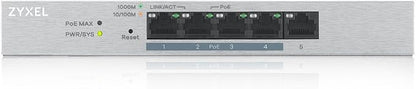 Zyxel 5-Port PoE Switch | Web Managed Gigabit Network Ethernet Splitter | 5X - Image 2