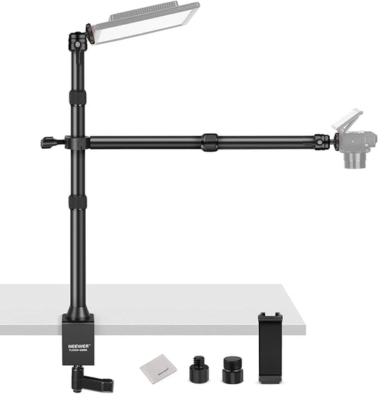 NEEWER Desk Stand with 2 Telescopic Boom Arms Phone Holder by Neewer