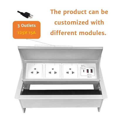 ZESHAN Conference Table Power hub Desktop pop up Outlet - Image 2