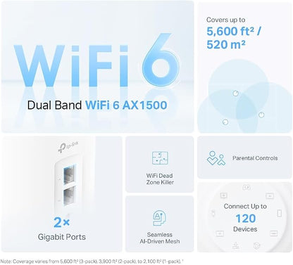 TP-Link Deco W4500 TP-Link Wi-Fi 6 Mesh Router Replacement System 3- AX1500 - Image 2