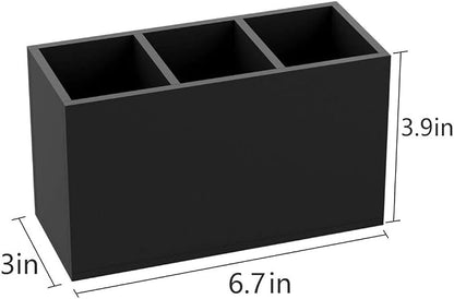 NIUBEE Acrylic Pen Holder 3 Compartments - Image 3