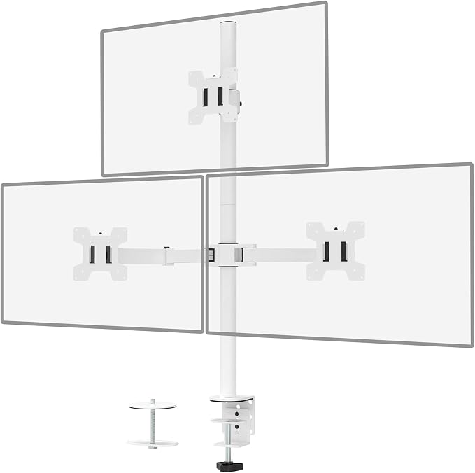WALI Triple Monitor Stand, Fully Adjustable Three Monitor Desk Mount Fits 3 by WALI