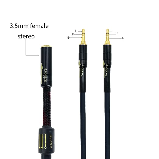 Arklove 18ft Shielded 1/8" aux Input 3.5mm Female to 2X 3.5 Output Splitter - Image 2