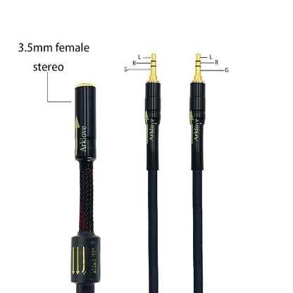 Arklove 5ft Shielded 1/8" aux Input 3.5mm Female 2X 3.5 Output Splitter Stereo - Image 2