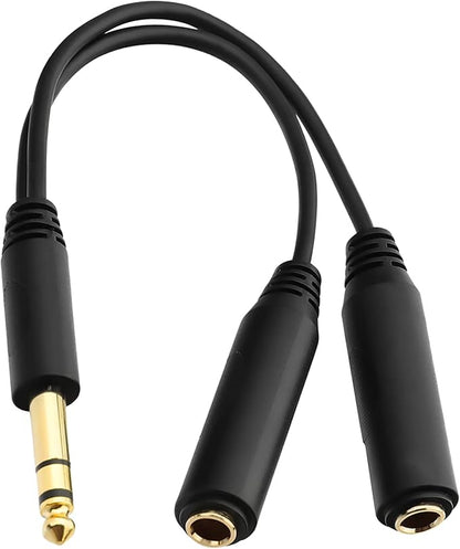 1/4 Splitter Cable, 1/4 Inch TRS Male to Dual 1/4 Inch TRS Female Stereo Jack by JOMLEY
