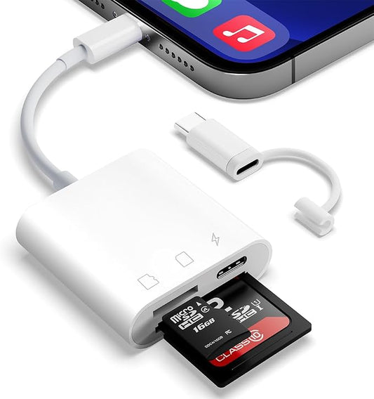 SD Card Reader for iPhone iPad, Micro SD Card Reader Memory Card Reader Plug by SUNTRSI