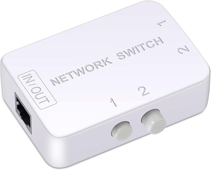 2 Ports Network Switch Splitter Selector RJ45 Network Switch 2x1 Ethernet RJ45 by Unknown