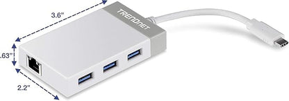 TRENDnet USB C to Ethernet Gigabit Adapter, Compact USB Type C Hub, 3 x USB 3.0 - Image 8