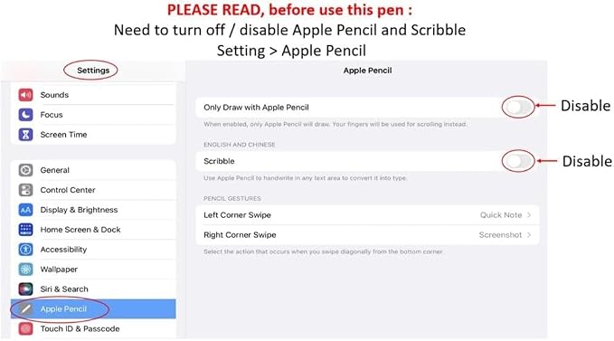 Black Stylus Pen Pencil 1st Gen Generation Replacement - Image 9