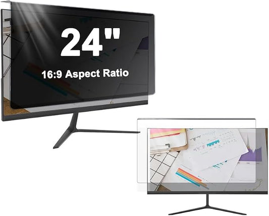 24 inch Hanging Monitor Computer Privacy Screen Filter, Anti Glare Blue Light by Unknown