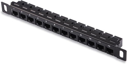 GeeekPi 12 Port Patch Panel, 10inch 0.5U CAT6 Network Patch Panel by GeeekPi