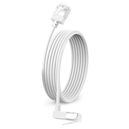 Ultra Thin Cat 6 Ethernet Cable 90° Downward Angle 15 Feet, Flexible & Slim by DUTEVOLNS