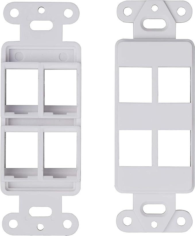 10 Pack Keystone Wall Plate 4 Port, Cat6 Cat5, Home & Office Installations - Image 5