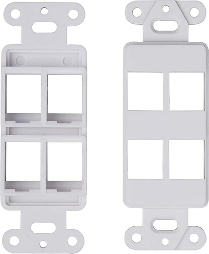10 Pack Keystone Wall Plate 4 Port, Cat6 Cat5, Home & Office Installations - Image 5